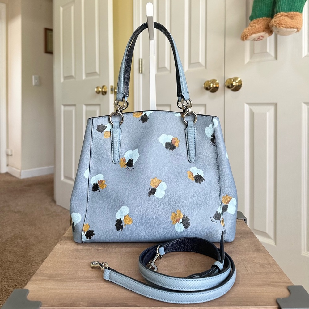 #13. Coach Minetta Floral Blue Satchel 2-way Bag, Excellent Condition - Picture 5 of 14